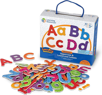 Learning Resources Colorful Magnetic Uppercase and Lowercase Letters, Whiteboard Accessories, 82 piece set, Ages 3+
