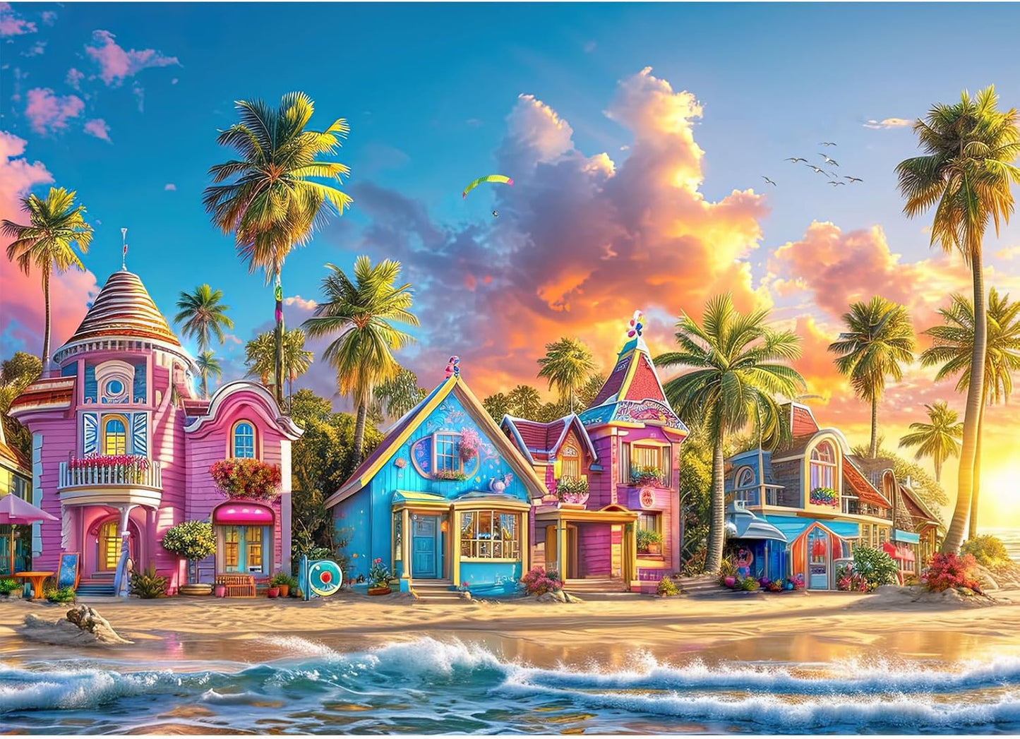 Puzzles for Adults 1000 Pieces,Seaview Campground Jigsaw Puzzle with 1:1 HD Poster, Perfect Interlocking No Dust, Stress Relief Ideal Gift for Family Games