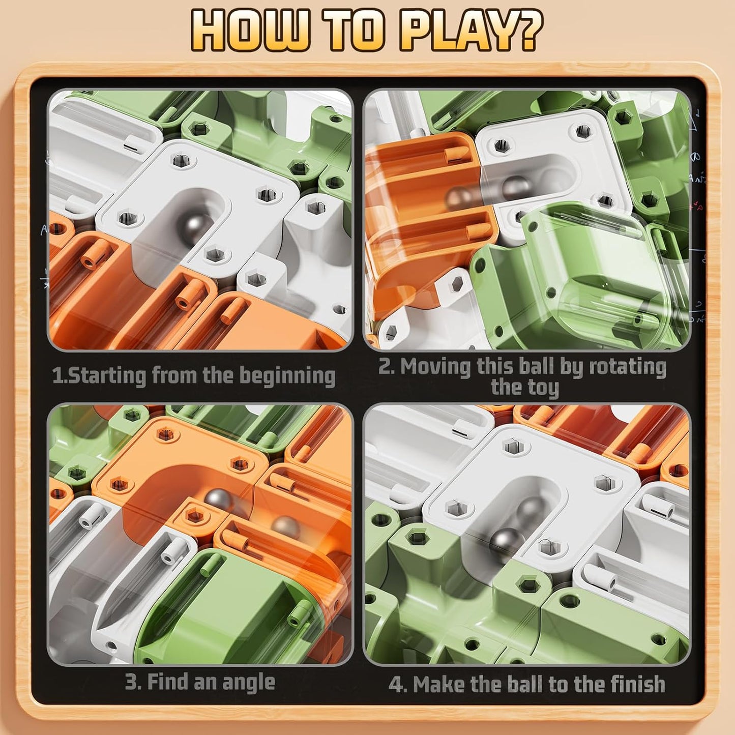 JUKUDAHU 3D Cube Puzzle Toys for Kids 3-5 5-8 8-12 with Ball, Educational Brain Teaser Color Matched Game, Family Board Game Fidget Toys Birthday Gift for Boys Girls 3 4 5 6 7 8 9 10+ Years Old Teens
