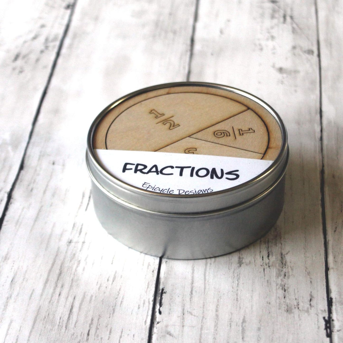 Fractions Learning Aid, Wooden Mathematics Manipulatives