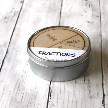 Fractions Learning Aid, Wooden Mathematics Manipulatives