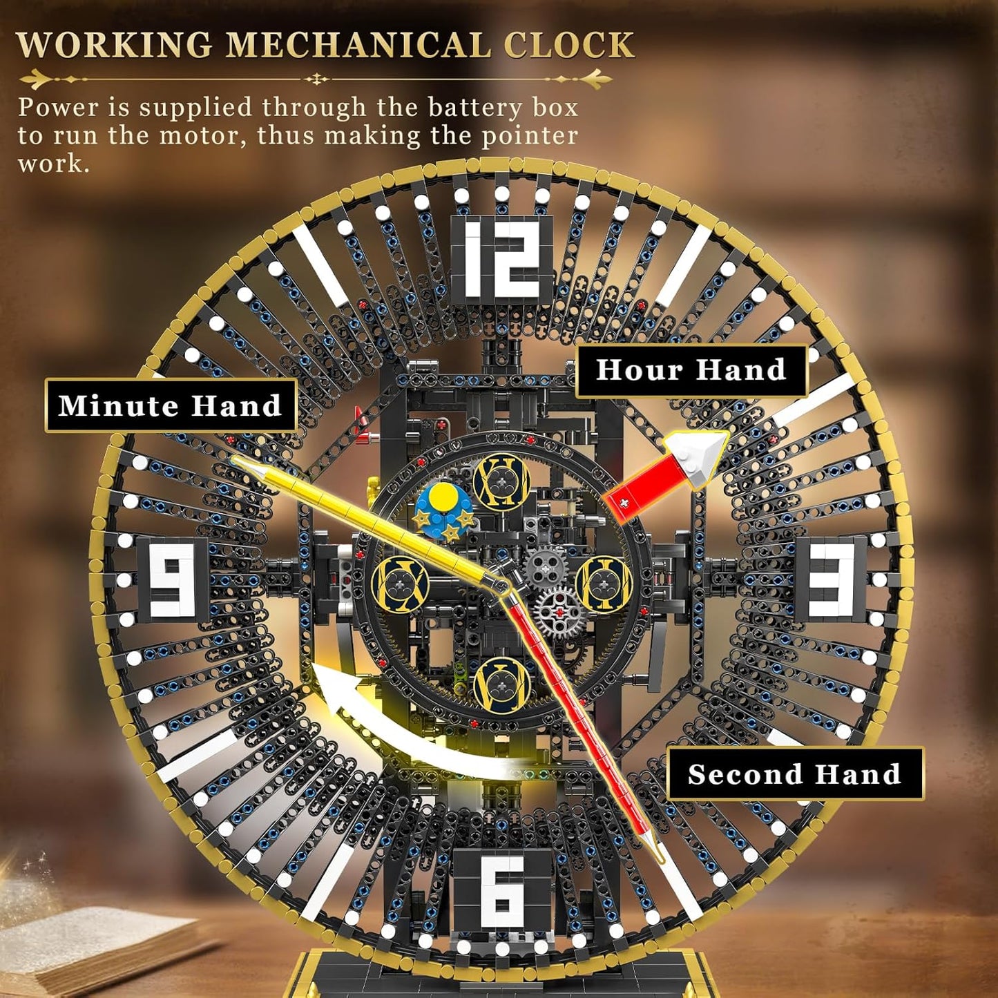 Mould King Cyberpunk Grand Clock Building Blocks Set, 3675+ Pcs Real-Time Clock Model Kit with Mechanical Gears, App Control Electric Building Model Kit, Creative Gift Toys for Adults Teens