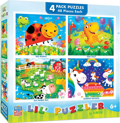 MasterPieces Puzzle Set - 4-Pack 24 Piece Jigsaw Puzzle for Kids - Sesame Street 4-Pack - 8"x10"