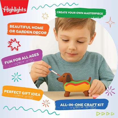 Highlights Paint Your Own Plaster Figurine & Activity Kits – DIY Art Sets with Figurines, Paints, Brush & Bonus Activities – Multiple Themes – Ages 6+