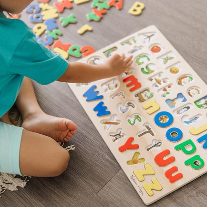 Melissa & Doug Upper & Lower Case Alphabet Letters Wooden Puzzle - 52 Pieces