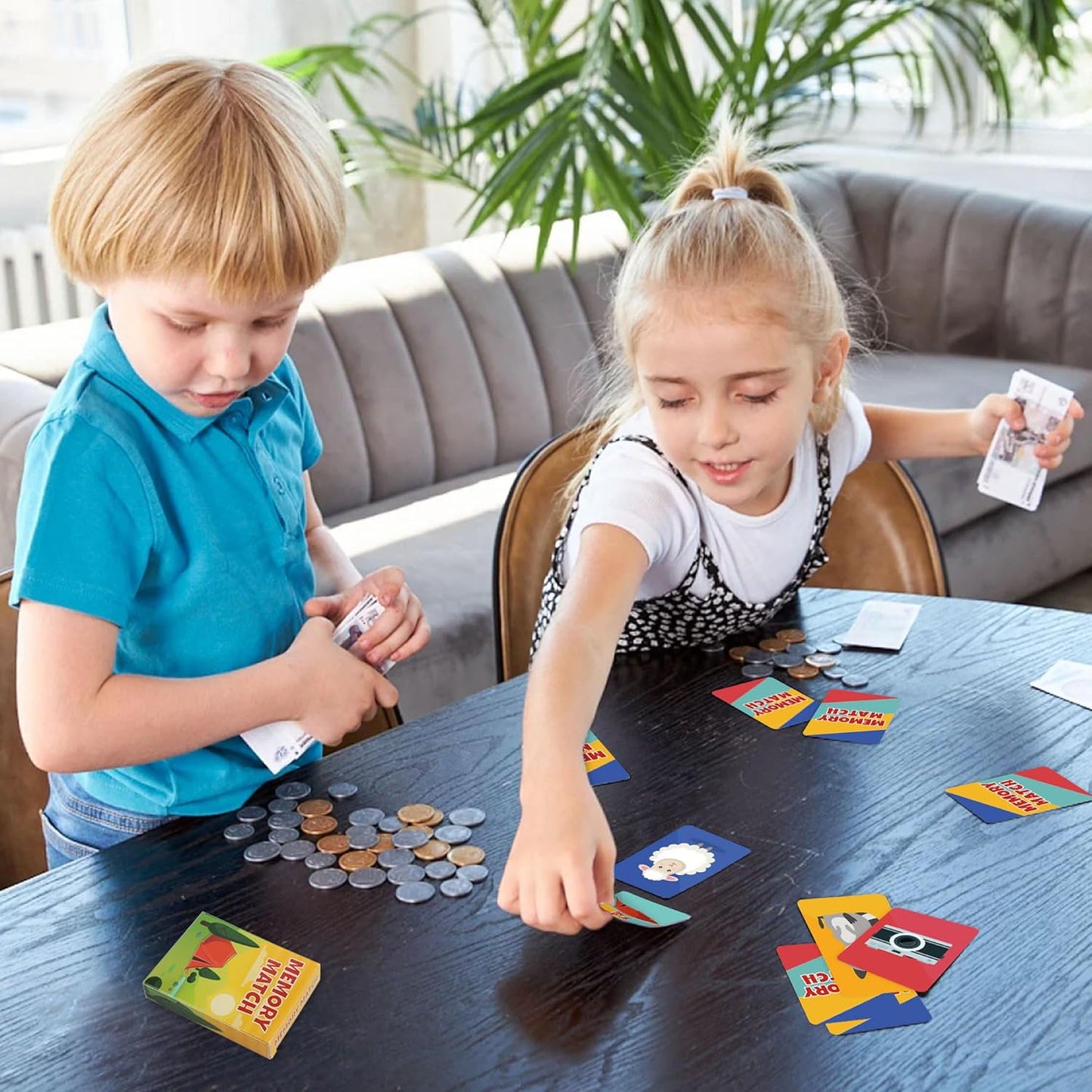Etyishe Card Games for Kids Toddlers, Go Fish, Old Maid, Slap Jack and Memory Match, 4 Decks in 1 Pack, Fun Educational Gard Games for Family Game Night Table Games, Great Stocking Stuffers