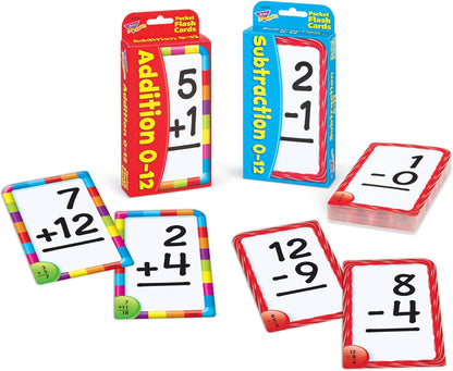 Trend Enterprises: Math Skill Drill Flash Cards, Addition 0-12, Self-Checking Cards to Practice and Master, Great for Skill Building and Test Prep, 91 Cards Included, Ages 6 and Up