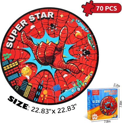 Spider Web Puzzles for Kids Ages 4-6, 70pcS Jumbo Floor Puzzle for Toddlers Ages 2-4, Preschool Toys Educational Puzzles for 3 4 5 6 7 8 Years Old Boys Girls Easter Basket Stuffers