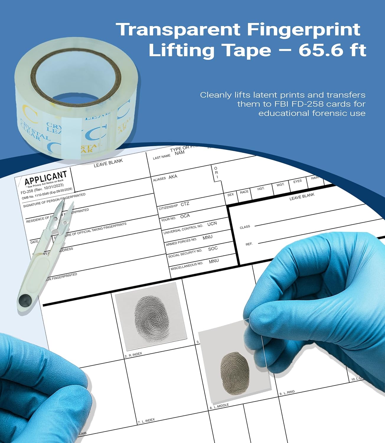 Latent Fingerprint Kit 13-Piece Set, Magnetic Two-Tone Powder, Magnetic Brush, Fingerprint Cards & More for Classroom and Forensic Science Education (13-in-1 Set)