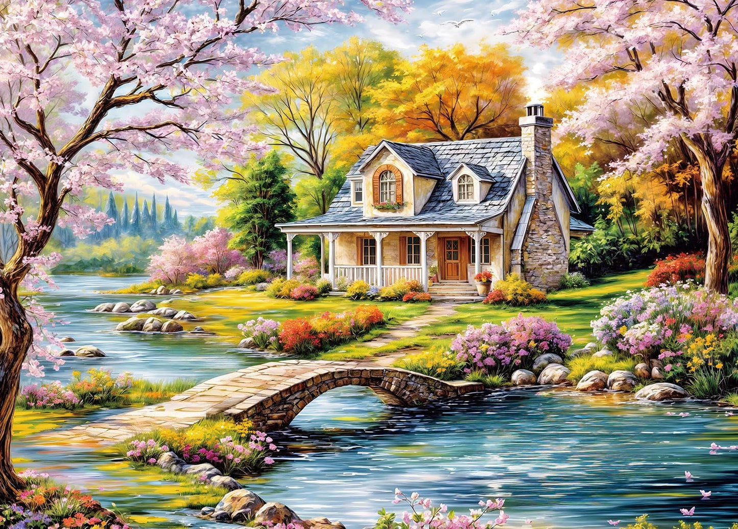Jigsaw Puzzles for Adults 1000 Piece Puzzle for Adults 1000 Pieces Puzzle 1000 Pieces-Idyllic Rural Summer Landscape