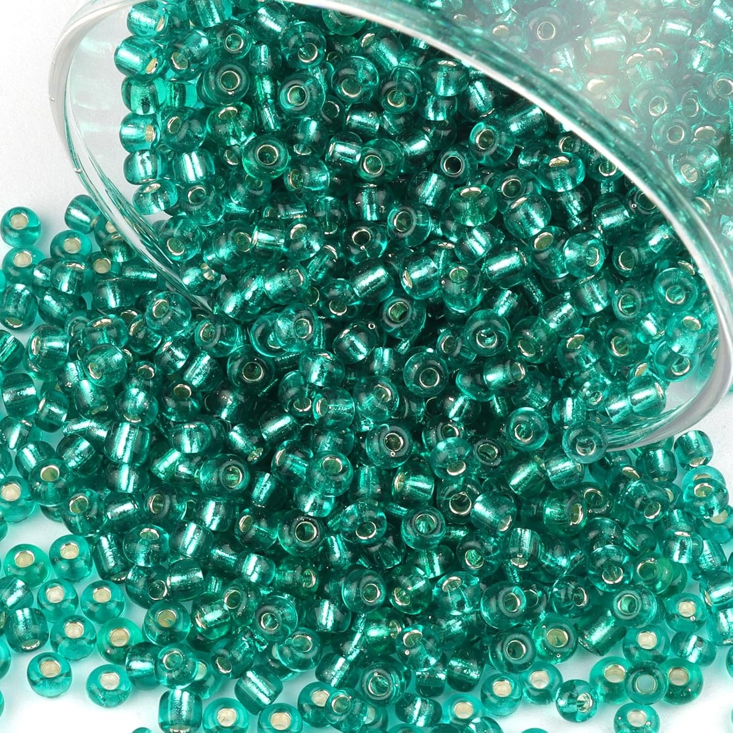 10100 Pcs Size 11/0 Glass Seed Beads, 2 mm Dark Green Small Mini Spacer Loose Pony Beads for Jewelry Making and DIY Crafts - Colors B