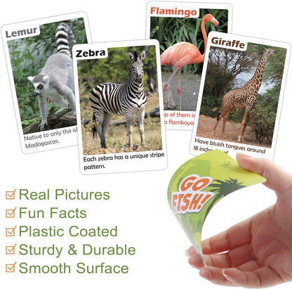 BenBen Go Fish Card Game for Kids, 104 Cards, Ocean Theme Memory Matching Game, Sea Animals Learning Playing Cards, Picture Cards with Real Photos, Fun Facts, 2-8 Players