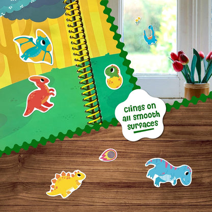 Stick4Ever Jelly Sticker Book - for Kids - Waterproof, Easy to Clean Reusable Sticker Book for Toddlers- Reusable Road Trip Activities for Kids - Stocking Stuffers for Toddlers (Wonderland)