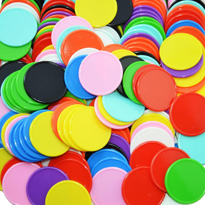 Smartdealspro 1 1/2 Inch 37mm 10 Colors Opaque Plastic Poker Chips Counting Discs Markers Counters with Box for Casino Card Games Math Learning