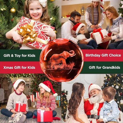 3D Solar System Crystal Ball Night Light with 16 Color Wooden LED Base Upgraded 3.15 In Galaxy Planets Ball Lamp with Remote for Birthday Christmas, Astronomy Space Gifts for Boys Girls Kids