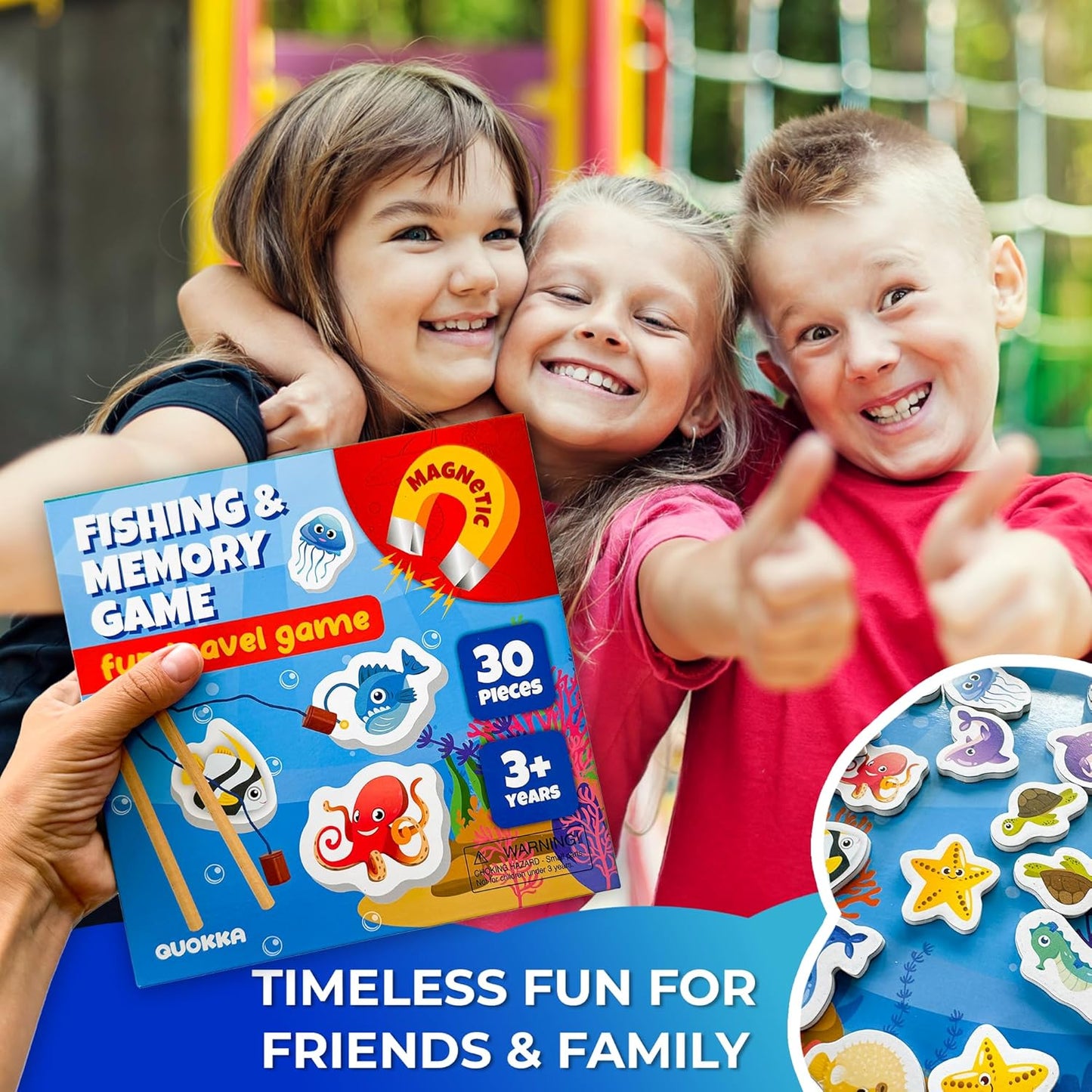 QUOKKA Magnetic Puzzles for Kids Ages 4-6 – Magnetic Fractions Learning Set for Kids 6-12 – Math Games for Homeschooling, Classrooms & Travel – 110 Magnets, 12 Task Pages, Marker – Toddler Travel Toys