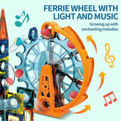 325PCS Glow in The Dark Marble Run with Motorized Elevator, STEM Building Blocks Toy Includes 113 Marbles, for Kids Ages 3+, Easter Birthday Gift for Boys and Girls