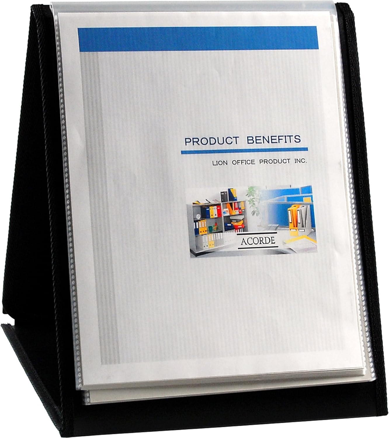 Lion Flip-N-Tell Display Book-N-Easel, Letter, 20 Double Sided Pockets, Vertical, 1 Easel Display Book (39009-V)