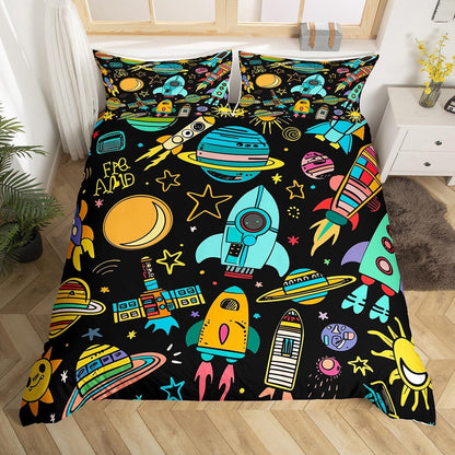 Erosebridal Chemistry Bedding Set Chemical Equation Comforter Cover for Kids Boys,Science Students Duvet Cover Test Tube Microscope Chemical Equipment Bed Set Full,Science Educational Dorm Room Decor