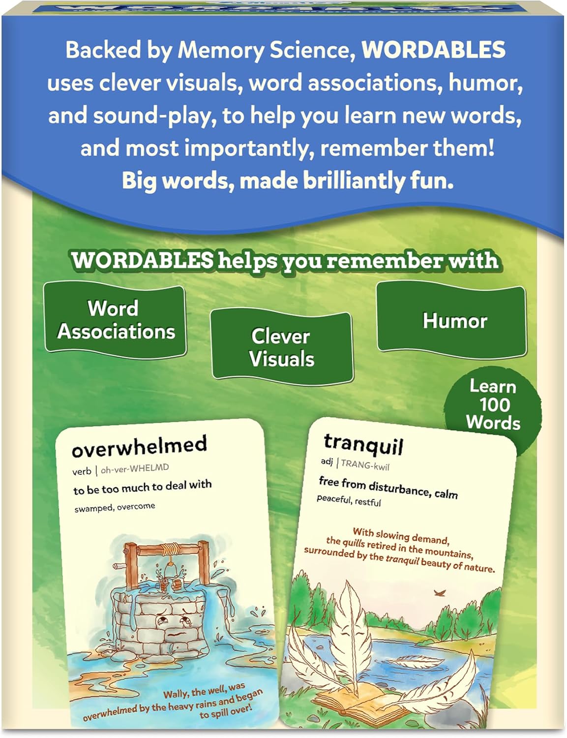 Skillmatics Vocabulary Flash Cards for Kids - Learn 100 Words with Wordplay, Visuals, & Soundplay, Educational Gift for Ages 8, 9, 10 & Up, Screen-Free Language Game