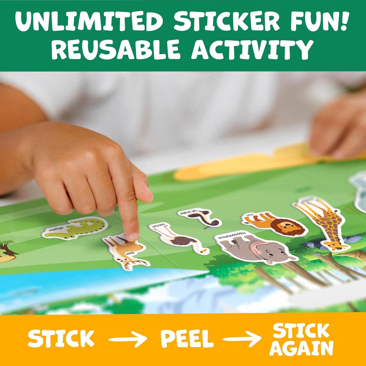 Sticker Book for Toddlers 1-3 - Reusable Sticker Book for Toddlers 2-4 Years, Stickers for Kids, Toddler Travel Toys, Airplane Toys for Toddler 1-3 - Birthday Gifts for 3 Year Old Boys, Girls 2-4