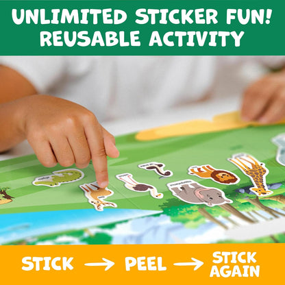 Sticker Book for Toddlers 1-3 - Reusable Sticker Book for Toddlers 2-4 Years, Stickers for Kids, Toddler Travel Toys, Airplane Toys for Toddler 1-3 - Birthday Gifts for 3 Year Old Boys, Girls 2-4