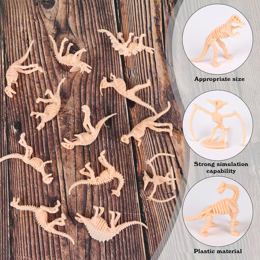 FOIMAS 60 Pack Dinosaur Fossil Skeletons Figurine Plastic Figures Dinosaur Skeleton for Dino Sand Dig Science Party Favor Decoration