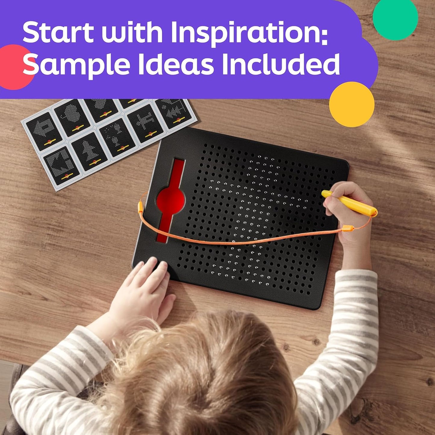 AYNAT FUN Magnetic Drawing Board for Kids & Toddlers with Beads and Magnet Stylus Pen - Magnetic Tablet Toy for Airplane & Car Ride Activities for Kids