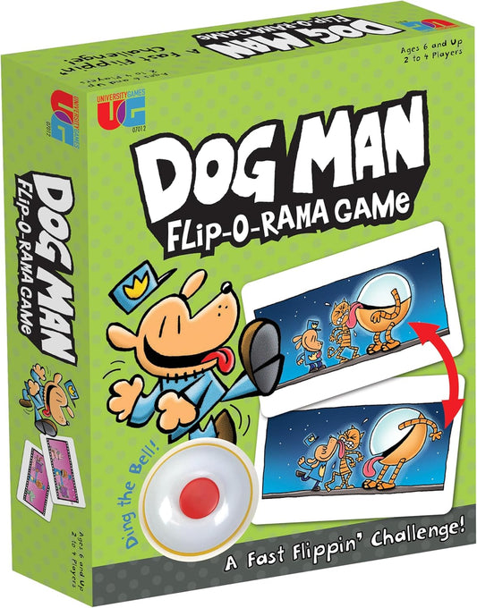 University Games Dog Man Flip-o-Rama Card Matching Game for Kids, Family Memory Card Game Ages 6+, Based on Dog Man Books by Dav Pilkey