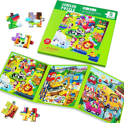 Magnetic Puzzles for Toddlers 1-3, Cartoon Mermaid Magnet 3 in 1 Jigsaw Puzzle, Kids Travel Puzzles Toys, Preschool Learning Toy for Kids 1-8 Year (Mermaid)