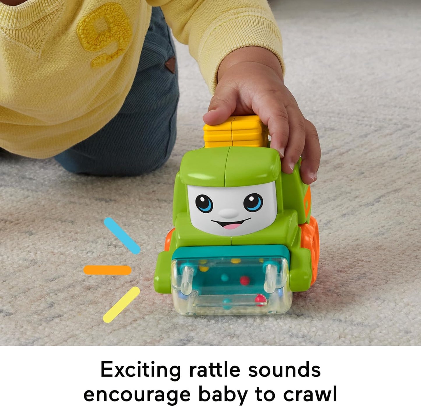 Fisher-Price Baby Toy Corn Popper Push-Along Vehicle with Sounds for Crawling Developmental Play Infants Ages 6+ Months