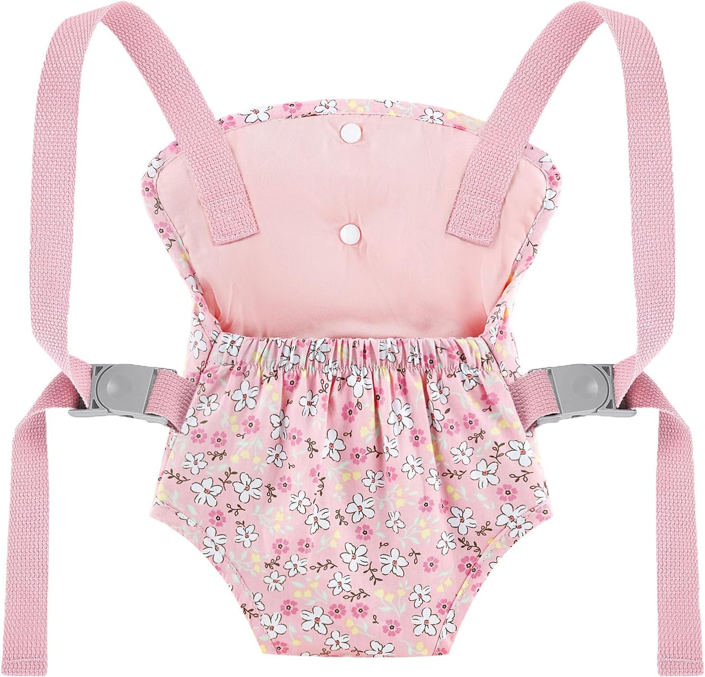 GAGAKU Baby Doll Carrier for Little Girls, Reborn Doll Accessories for Toddlers 3+ Years Old, Kids Toy Baby Dolls Sling Carrier - Pink - Moonflower