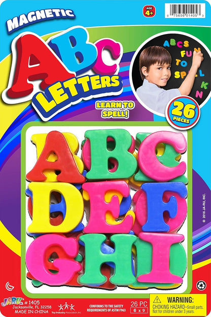 JA-RU Magnetic Letters Toy Set (1 Pack ABC Letters) Colorful Plastic Letters. Refrigerator Magnets for Kids & Toddler. Alphabet Learning, Spelling Words. Educational Preschool Toy. ABC-1405-1A
