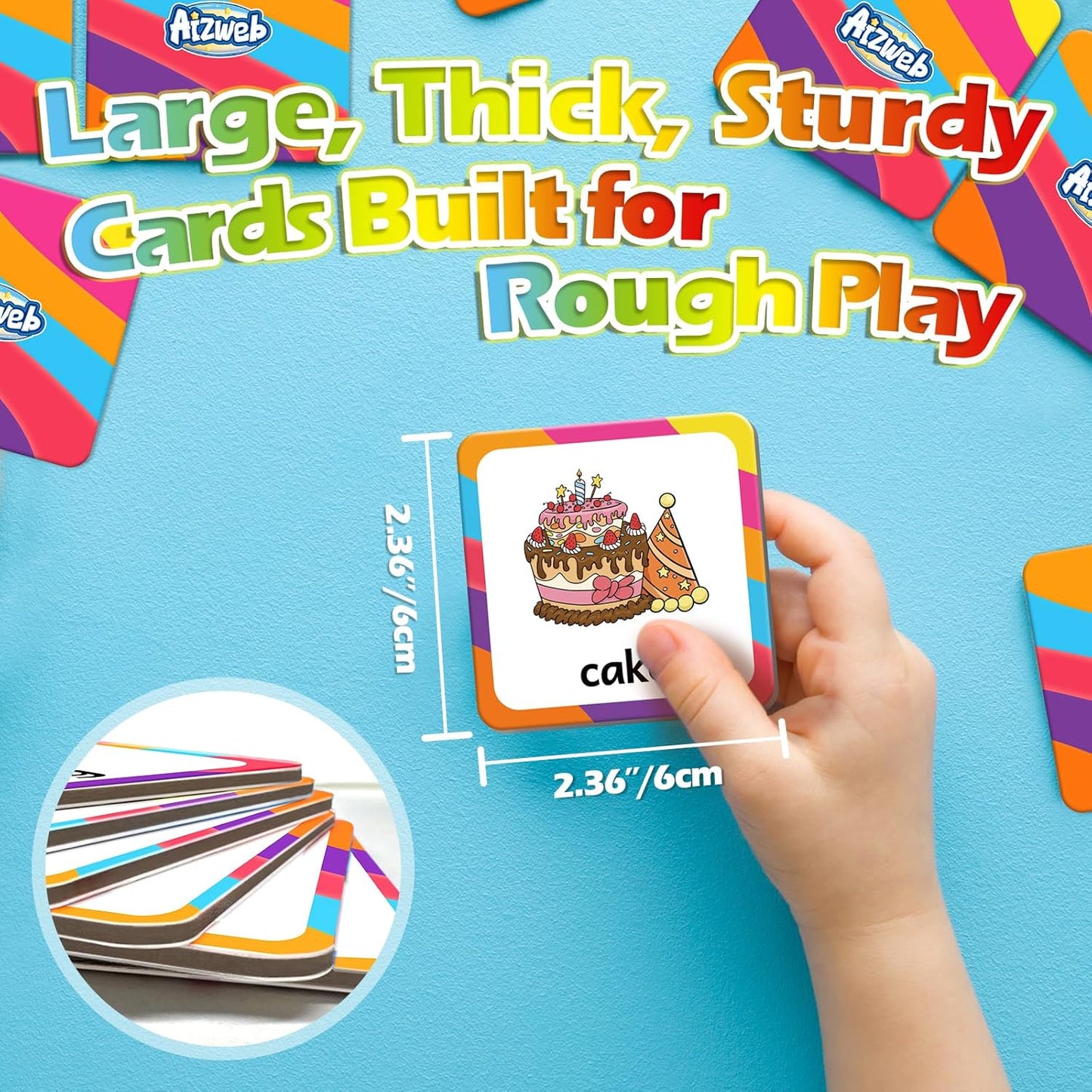 Aizweb CVC Word Match Game - 60 Pc Toddler Card Games for Kids Ages 3-6, Phonics Flash Cards for Preschool & Kindergarten Learning Activities, Educational Toys for Home School Supplies