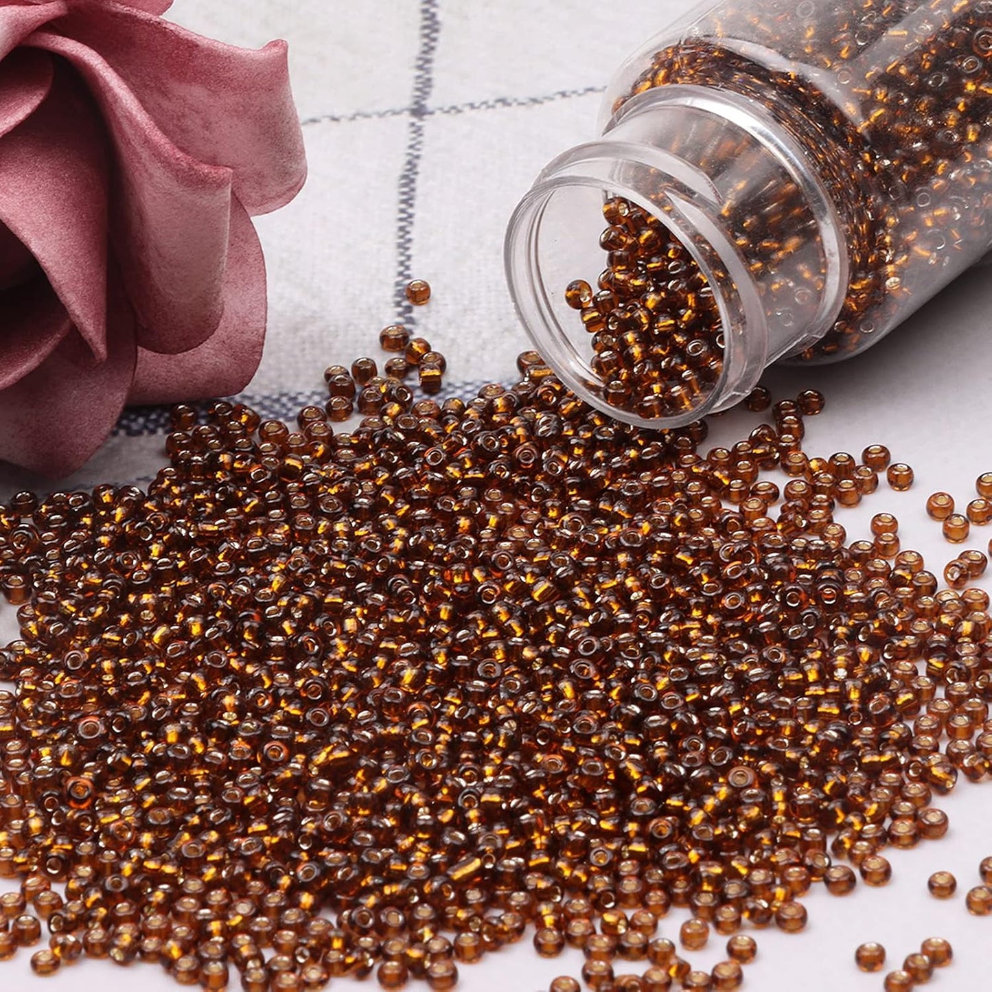 10100 Pcs Size 11/0 Glass Seed Beads, 2 mm Dark Green Small Mini Spacer Loose Pony Beads for Jewelry Making and DIY Crafts - Colors A