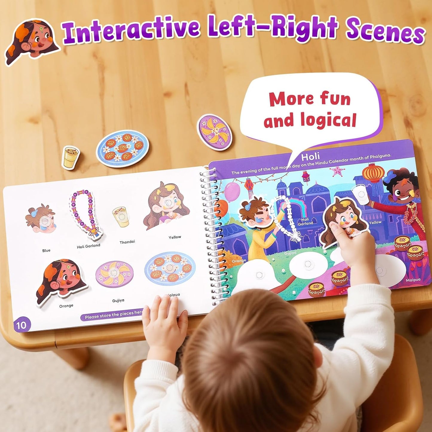 JoyCat Preschool Busy Book for Toddlers 3-5, Dual-Language Learning Activities, Educational Sensory Toys, Autism Learning Materials for Boys & Girls, English and Spanish Version