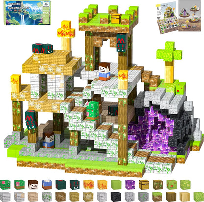 Magnetic Blocks Toys for Kids, 100 PCS Building Blocks Cubes, Stacking Magnetic Tiles Toys for Kids Toddlers Boys Girls Ages 3 4 5 6 7 8-12 Birthday Gifts Party Supplies (Underworld)