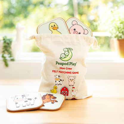 Felt Matching Game for Ages 2–4 – Soft and Safe for Ages 1+ – Montessori Memory Game – Sensory Flash Cards – Best Educational Gift for Ages 1–3 - Woodland Animal Theme