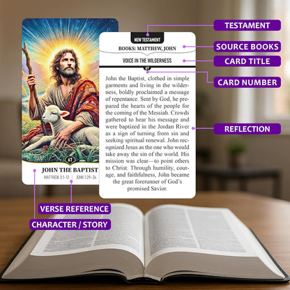 100 Illustrated Bible Story Cards for Kids & Young Adults | Perfect Christian Gift | Screen-Free Family Devotions, Youth Ministry & Sunday School | Faith-Building Scripture Learning