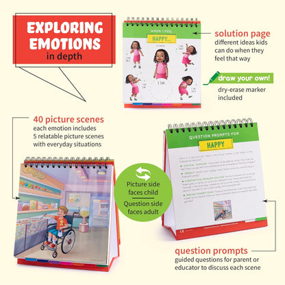 Picture Book and Emotion Cards, Picture Story Cards, Social Emotional Learning Activities, Autism Homeschooling, Educational Busy Book, Speech Therapy Materials (WH Question Flipbook)