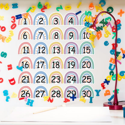 Number Line for Classroom Wall (-20 to +120) Boho Heart Shape Number Bulletin Board for Students Math Learning Boho Bulletin Border Decor Numbers Boarder Strips for Home School