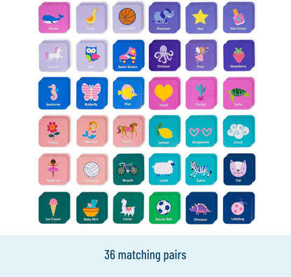 Wildkin Memory Matching Game – 18 Educational Pairs for Toddlers & Preschool - Enchanted
