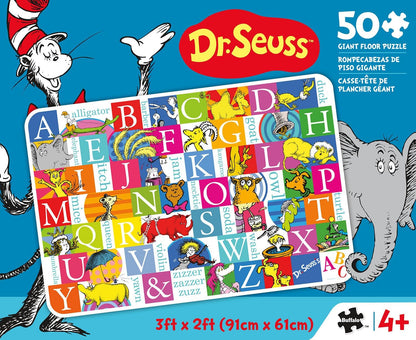Buffalo Games Dr. Seuss Alphabet 50 PC Floor Puzzle - Family Fun Extra Large Jigsaw - Finished Size is 3' x 2'