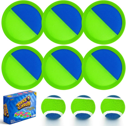 Ayeboovi Toss and Catch Ball Set Boys Toys Outdoor Toys Yard Games Outside Games Beach Toys for Kids Ball and Catch Game with 4 Paddles and 4 Balls [Upgraded Version]