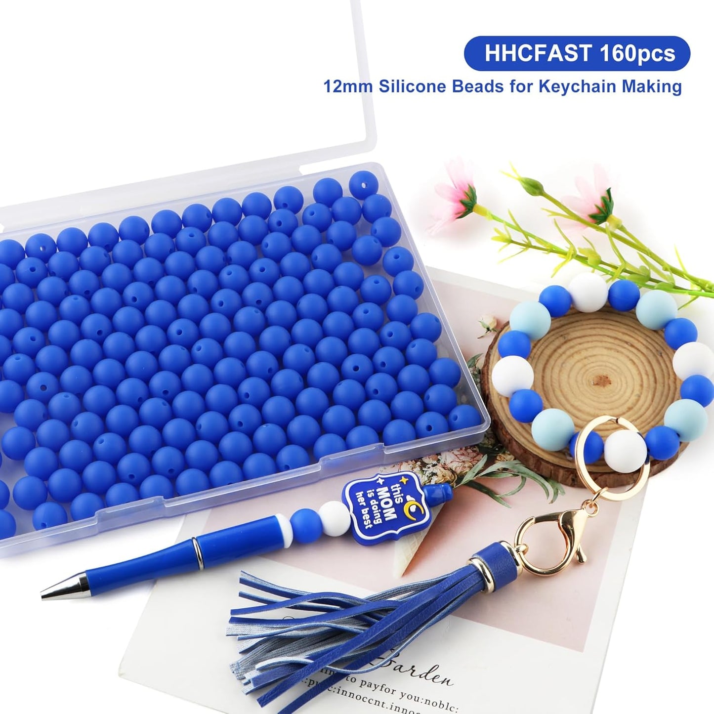 65Pcs 19mm Silicone Beads for Keychain Making Bracelet Necklace, Bulk Round Silicone Beads for Pens（Christmas Green） - Colors A