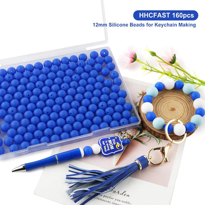 65Pcs 19mm Silicone Beads for Keychain Making Bracelet Necklace, Bulk Round Silicone Beads for Pens（Christmas Green） - Colors A