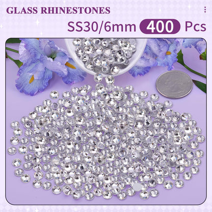 5000PCS SS6/2mm Glass Crystal Rhinestones (Clear), Bedazzling Flatback Rhinestones for Crafting DIY Crafts Nail Art Makeup Decoration, Gems Diamond Charms for Tumbler Shoes Clothing Mug