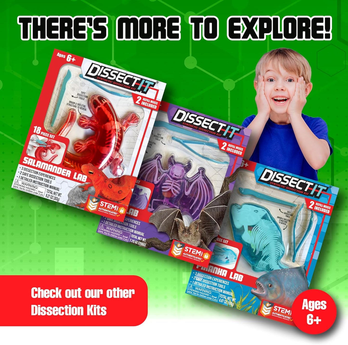Dissect-It Discover-It Dinosaur Dig Kit, Dissecting Gel Kids Science Kit Project to Learn Anatomy, STEM Toys for Ages 6 and Above