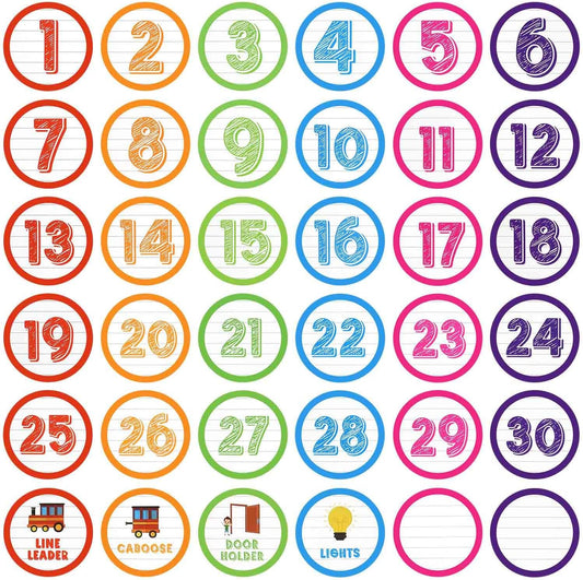 36 Pcs Classroom Floor Stickers Line up Number for Classroom Floor Line up Spots for Back to School Kindergarten Preschool Elementary Supplies Numbers Spot Markers Colorful Floor Dots Decals