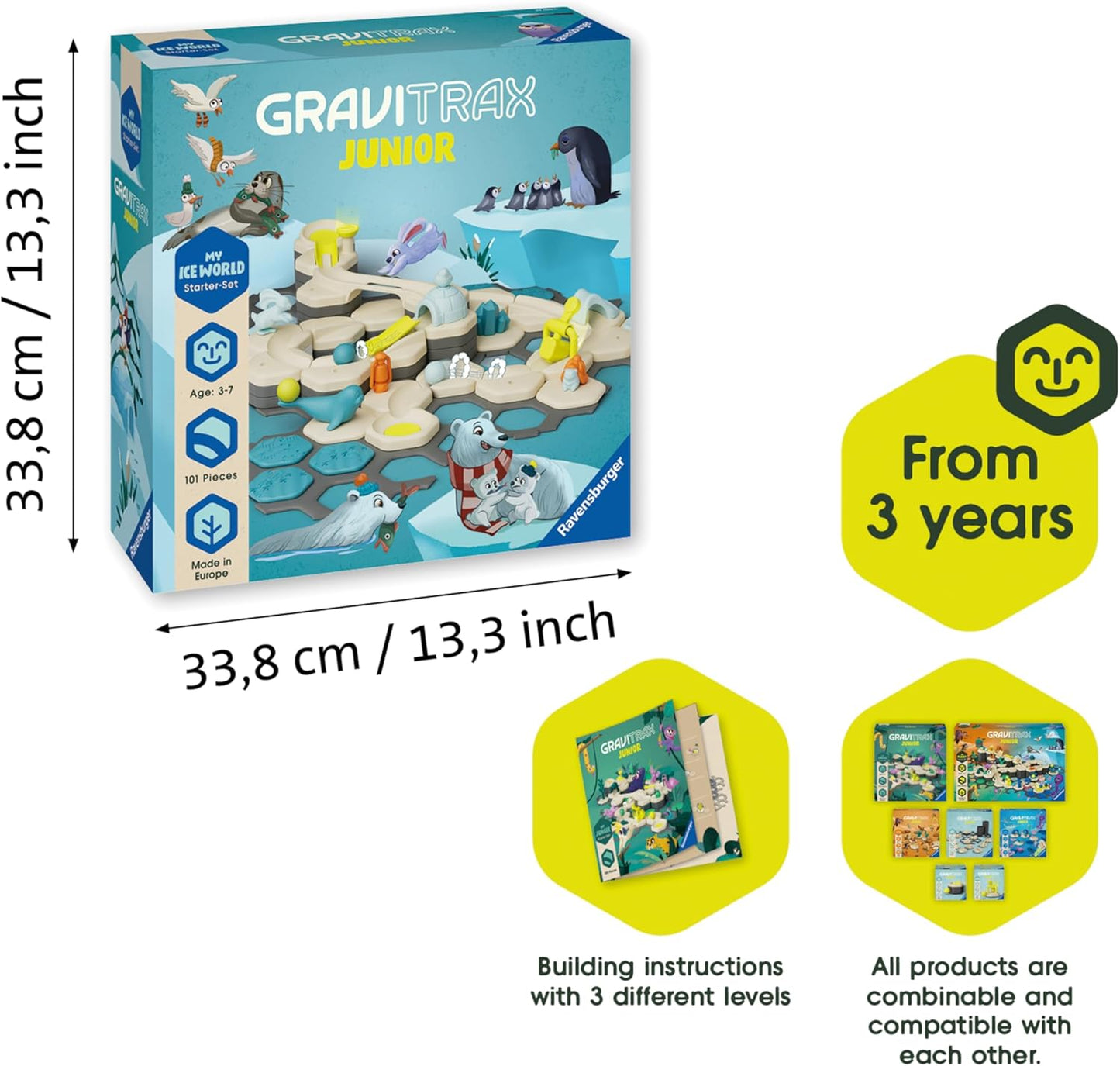 Ravensburger GraviTrax Junior Starter Set L Ice - Marble Run, STEM and Construction Toys for Kids Age 3 Years Up - Kids Gifts